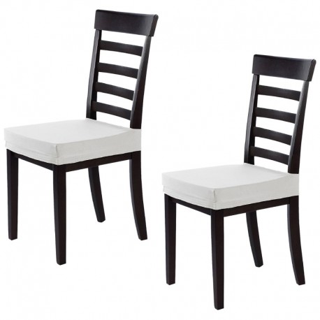 Set de 2 fundas de sillas sin respaldo antimanchas ALBA Blanco