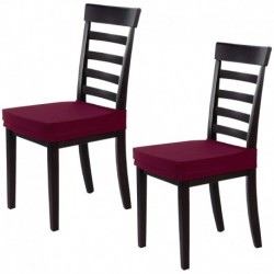 Set de 2 fundas de sillas sin respaldo antimanchas ALBA Burdeos