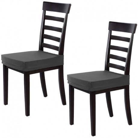 Set de 2 fundas de sillas sin respaldo antimanchas ALBA Gris