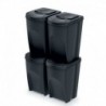 Set de 4 cubos de basura KEDEN SORTIBOX 100% plástico reciclado, negro, volumen 4x35L