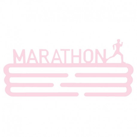 Well Home Medallero Maratón Rosa Pastel con capacidad para 15 medallas 30x13,5cm - Regalo para runners