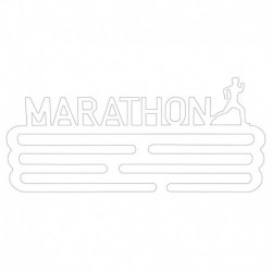 Well Home Medallero Maratón Blanco con capacidad para 15 medallas 30x13,5cm - Regalo para runners